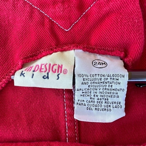 Vintage In Design Kids Alligator Frog Shortalls Overalls 24 Mo Red Friends GUC - Picture 11 of 13